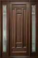 Mahogany Solid Wood Front Entry Door - Single with 2 Sidelites 