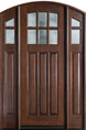 Mahogany Solid Wood Front Entry Door - Single with 2 Sidelites 