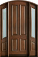 Mahogany Solid Wood Front Entry Door - Single with 2 Sidelites 
