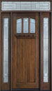 Mahogany Solid Wood Front Entry Door - Single with 2 Sidelites 