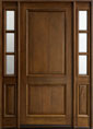 Cherry Solid Wood Front Entry Door - Single with 2 Sidelites 