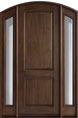 Cherry Solid Wood Front Entry Door - Single with 2 Sidelites 
