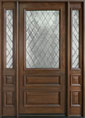 Cherry Solid Wood Front Entry Door - Single with 2 Sidelites 