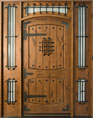 Knotty Alder Solid Wood Front Entry Door - Single with 2 Sidelites 
