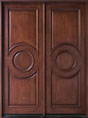 Mahogany Solid Wood Front Entry Door - Double 
