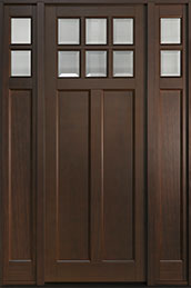 Mahogany Solid (Euro Technology) Wood Entry Door - Single with 2 Sidelites 