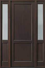 Mahogany Solid (Euro Technology) Wood Entry Door - Single with 2 Sidelites 