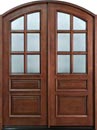 Medium Mahogany Solid Wood Front Entry Double Door - Classic Series