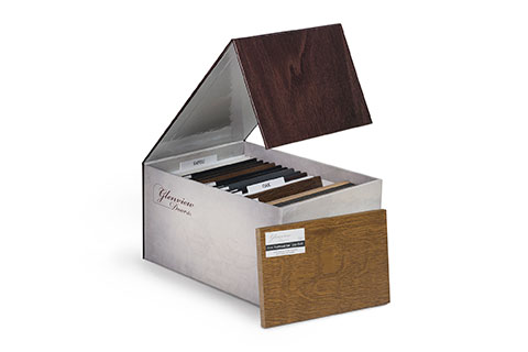 Wood/Finish Sampler Box, Open + Sample