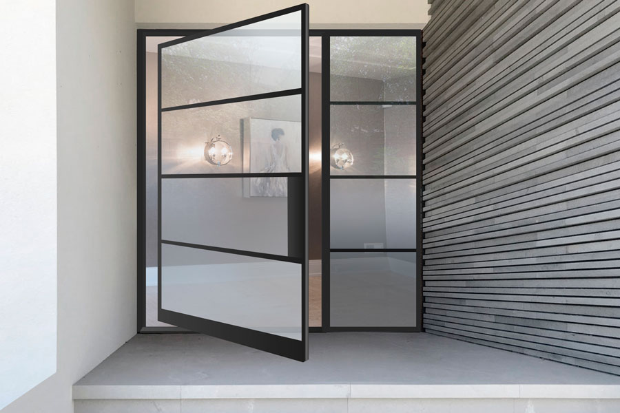 Modern Pivot Steel Exterior Door EST-W4 Gallery