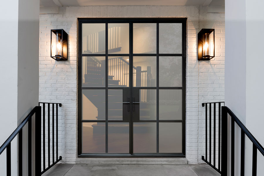 Austin, Texas Glass and Steel Modern Exterior Doors, Double French