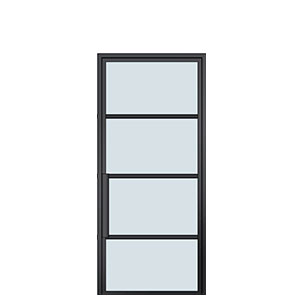 Glass and Steel Modern Exterior Doors Classic - Single