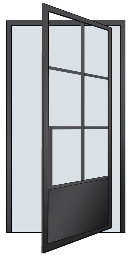 Exterior Front Steel Frame Glass Door Example