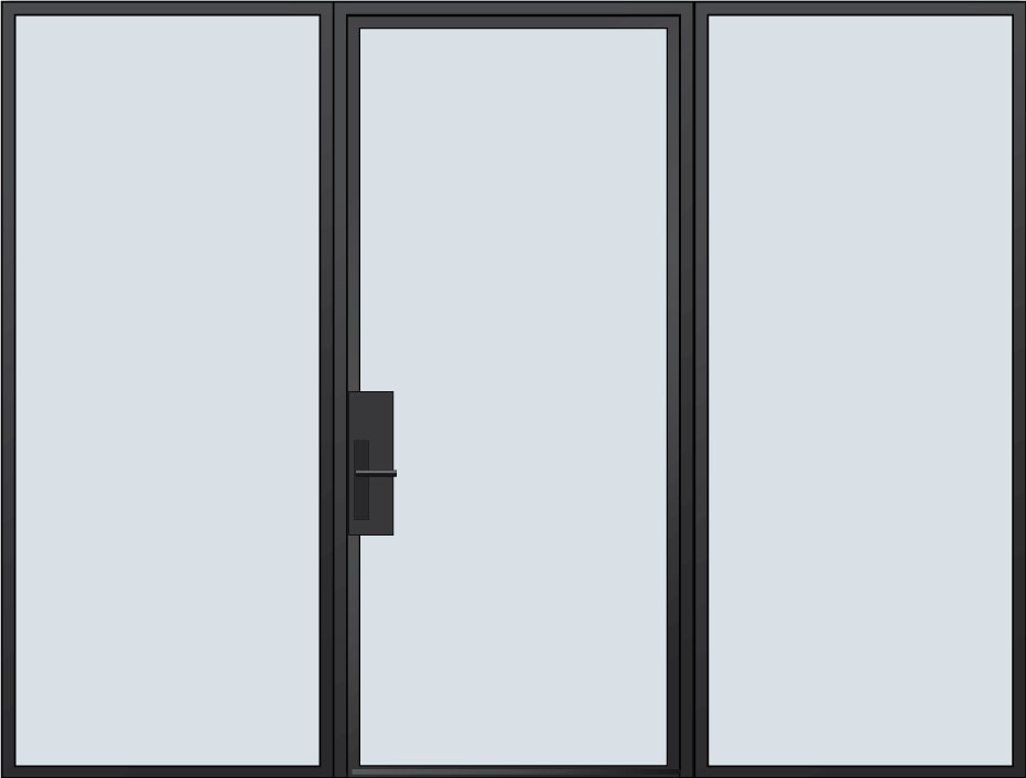 SteelExterior EST-W1W-2SLW Door Example Single with 2 Sidelites - Wide 
