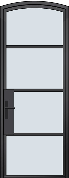 SteelExterior EST-W4-Half-Arch Door Example - Single Half-Arch