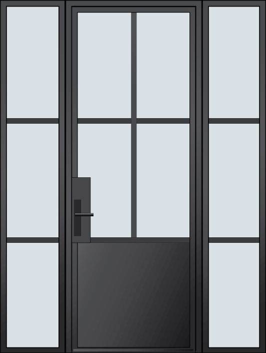 SteelExterior EST-W4P-2SL Door Example - Single with 2 Sidelites