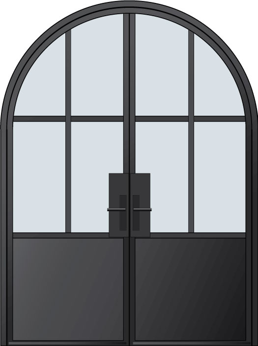Steel & Glass Exterior Door EST-W4P-DD-Arch