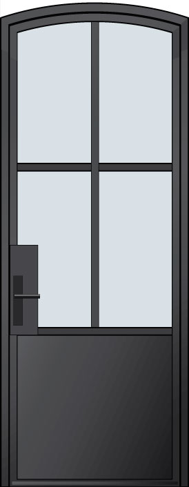 SteelExterior EST-W4P-Half-Arch Door Example Single Half-Arch