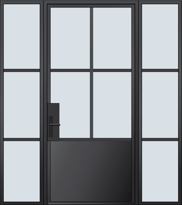 SteelExterior EST-W4PW-2SL Door Example - Single with 2 Sidelites