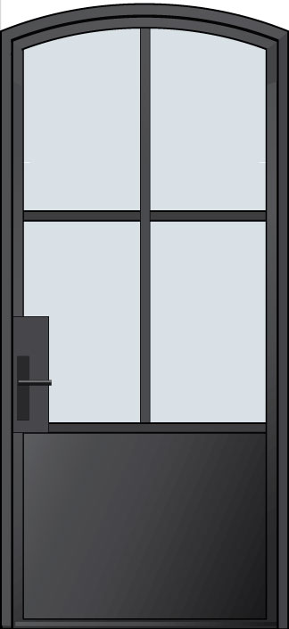 Steel & Glass Exterior Door EST-W4PW-Half-Arch