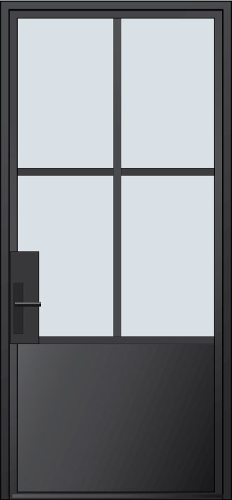Steel Exterior Door Example: EST-W4PW 4  - Modern Front Doors in Chicago