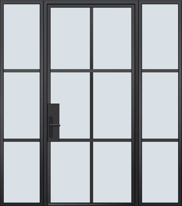 SteelExterior EST-W6W-2SL Door Example - Single with 2 Sidelites