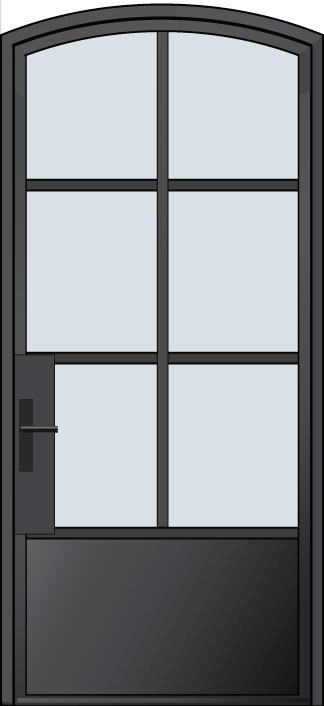 Steel & Glass Exterior Door EST-W6PW-Half-Arch