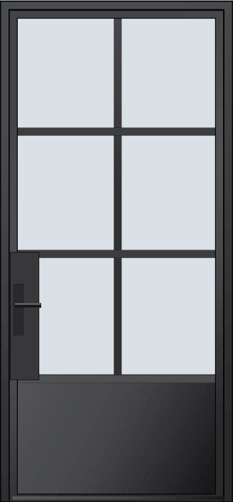 Steel Exterior Door Example: EST-W6PW 6  - Modern Front Doors in Chicago