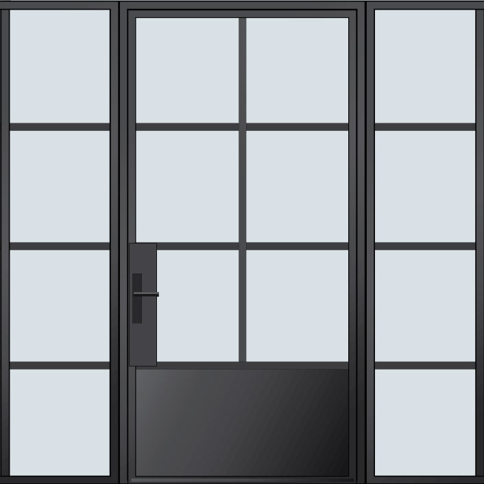 Pivot Steel Exterior Door Example: EST-W6P-2SL-Pivot 