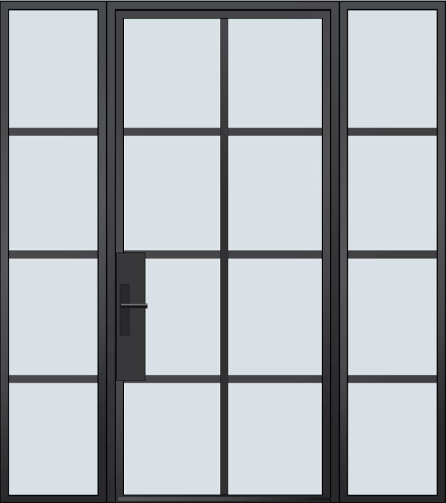 SteelExterior EST-W8W-2SL Door Example - Single with 2 Sidelites