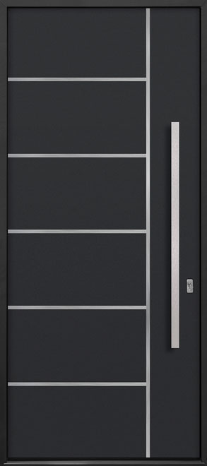 Aluminum Front  Door Example - Single, Exterior Aluminum Clad, Euro Technology with Exterior Aluminum Shield