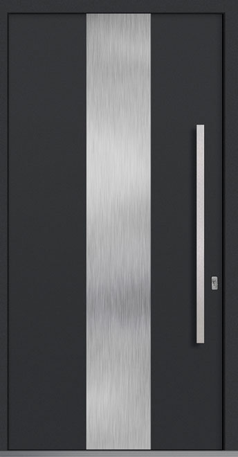 PVT-ALU-M2_Wood-Aluminum-Matte-Dark-Gray Custom Aluminum Front Door in Chicago
