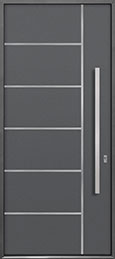 Custom Aluminum Front  Door Example, Exterior Aluminum Clad-Matte Gray DB-ALU-B1 CST