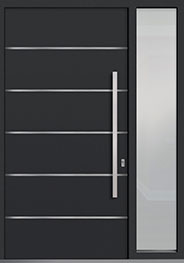 Custom Aluminum Front  Door Example, Exterior Aluminum Clad-Matte Dark Gray ALU-B3-1SL18_Wood-Aluminum-Matte-Dark-Gray in Pittsburgh, PA