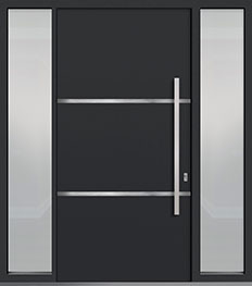 Custom Aluminum Front  Door Example, Exterior Aluminum Clad-Matte Dark Gray ALU-B4-2SL18_Wood-Aluminum-Matte-Dark-Gray in Maryland, Virginia, Washington DC
