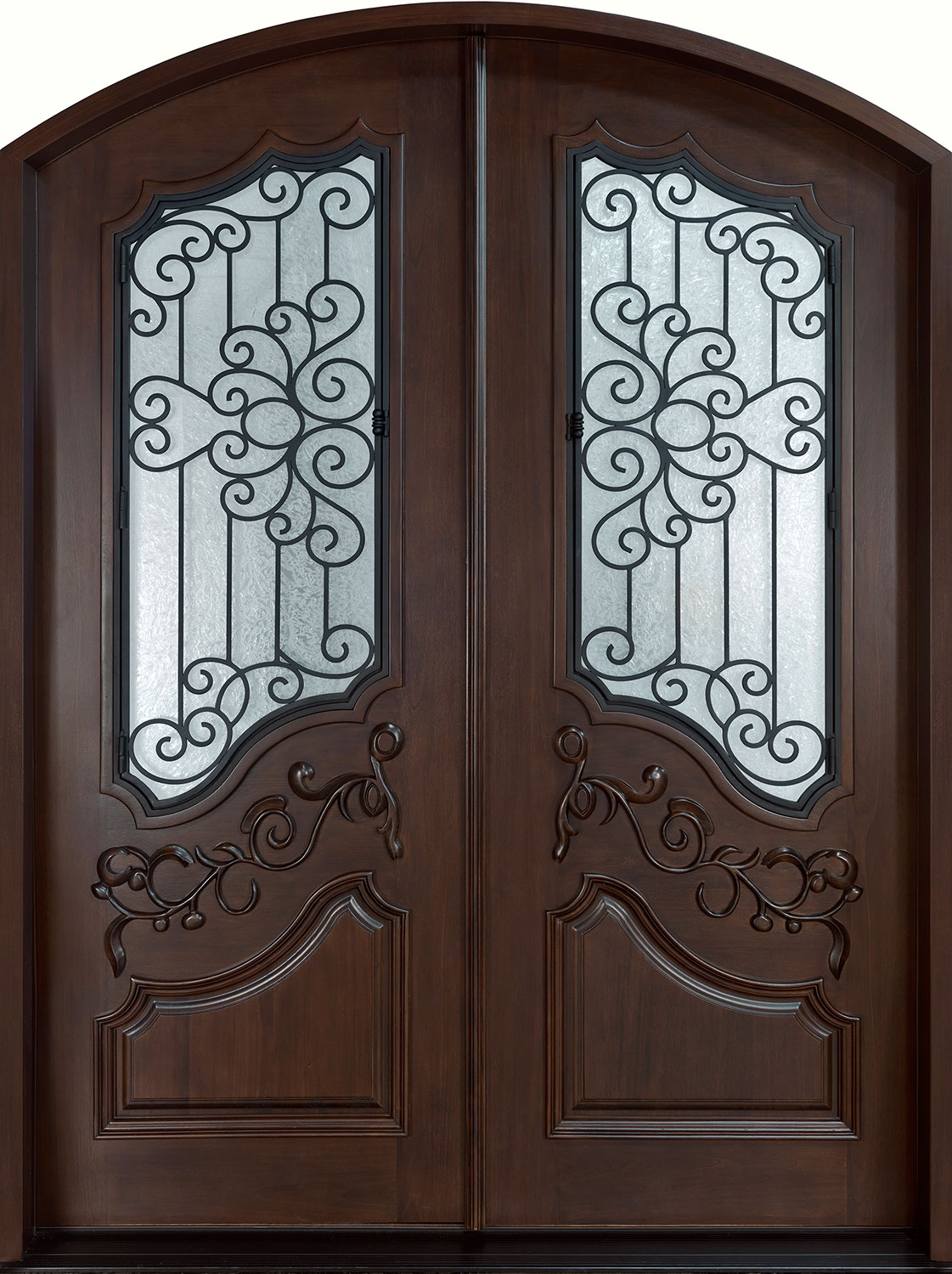 Mahogany Solid Wood Front Entry Door - Double