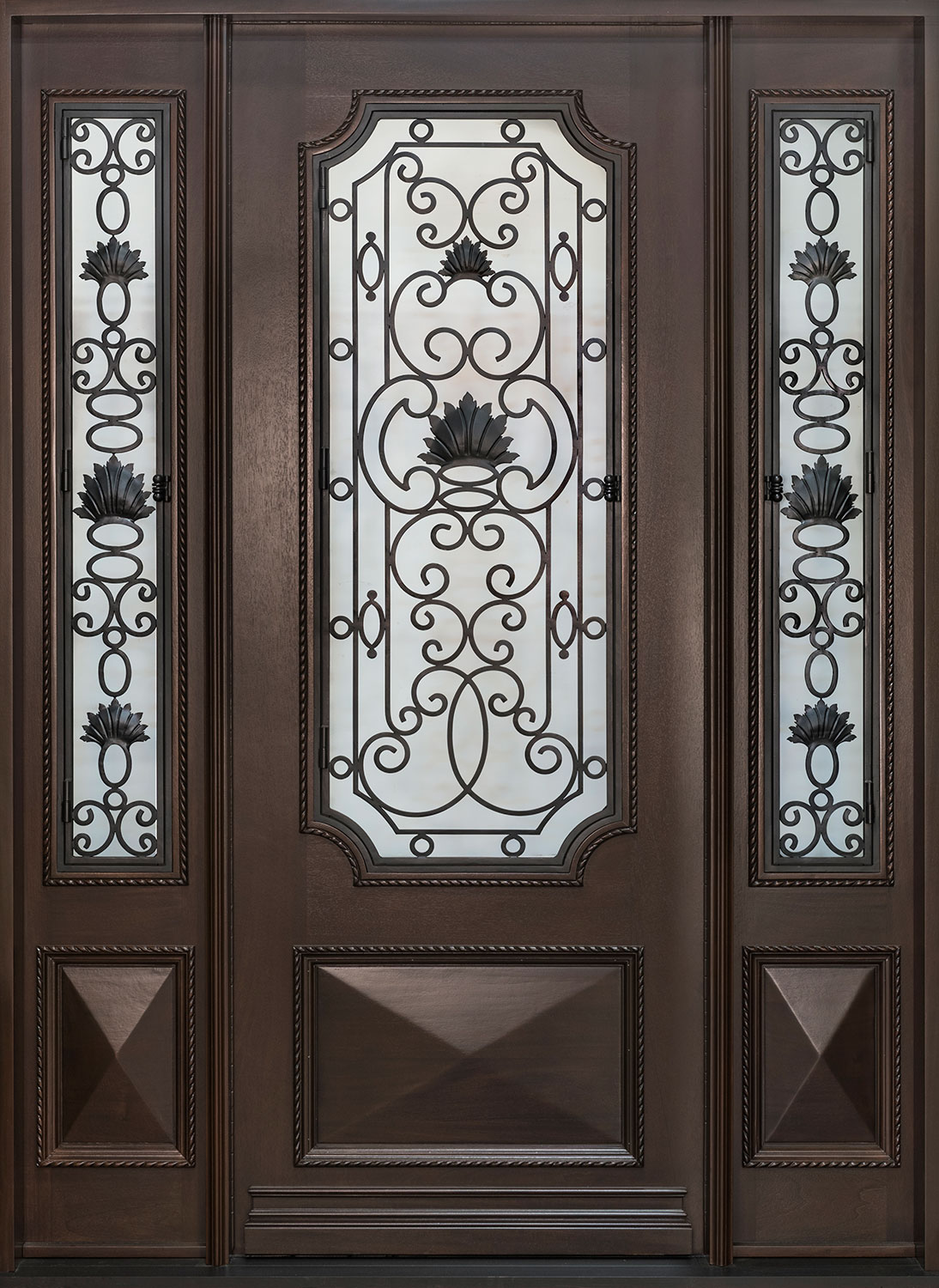 Custom Heritage Collection, Front Door, Double,  Model:  GD-H011 2SL S CST Mahogany-Espresso 6413