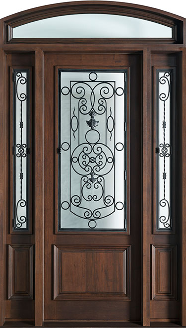 Heritage Mahogany Wood Front Door  - GD-H012 2SL TR CST