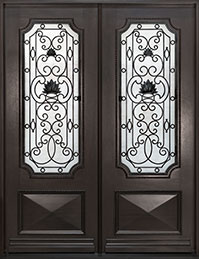 Custom Heritage Collection, Front Door, Double,  Model:  GD-H011 DD S CST Mahogany-Espresso 6414