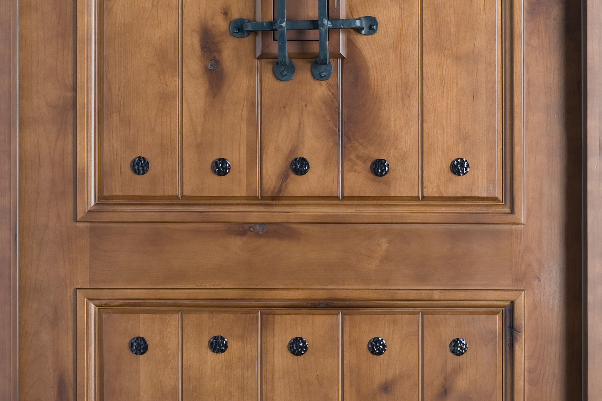 Front Door Custom Single Solid Wood with Dark Knotty Alder Finish