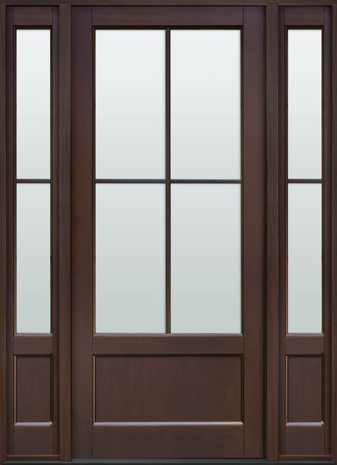 Classic Mahogany Wood Front Door  - GD-104PW 2SL CST
