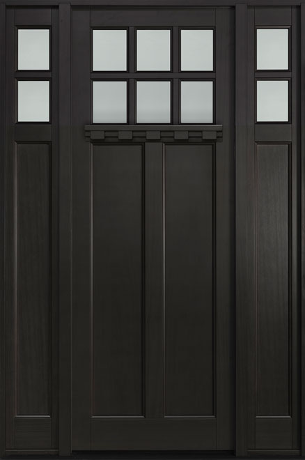 Craftsman Mahogany Wood Front Door  - GD-112PT-DS 2SL CST