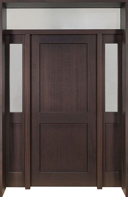 Classic Mahogany Wood Front Door  - GD-201PT 2SL TR CST