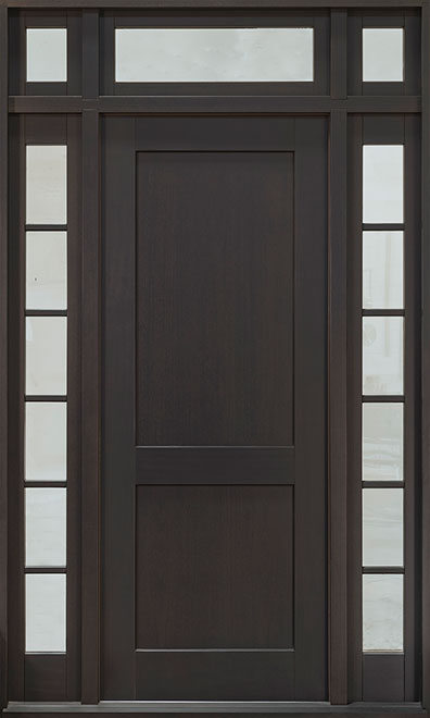 Classic Mahogany Wood Front Door  - GD-201PW 2SL TR CST