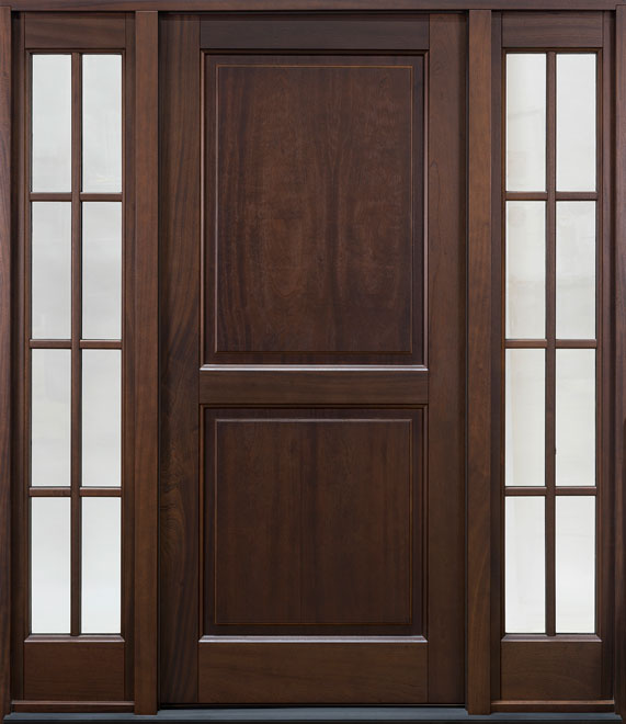 Classic Mahogany Wood Front Door  - GD-202PS 2SL CST