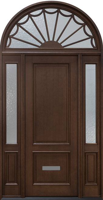 Classic Rift-Cut Oak Wood Front Door  - GD-302PT 2SL TR CST