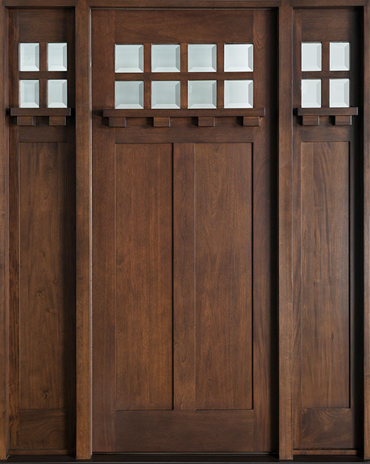Craftsman Mahogany Wood Front Door  - GD-311 2SL CST