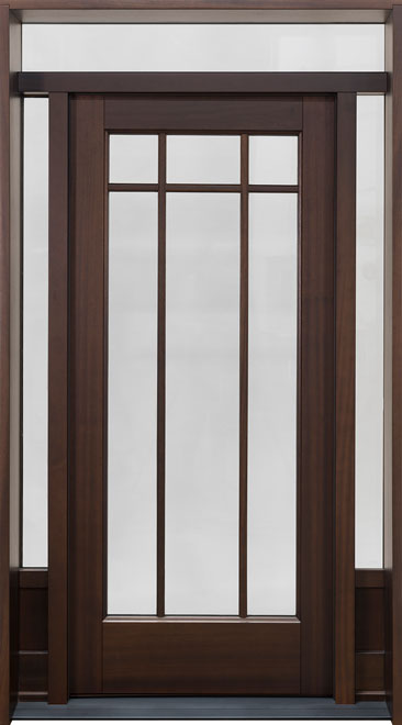 Classic Mahogany Wood Front Door  - GD-511 PT 2SL TR CST