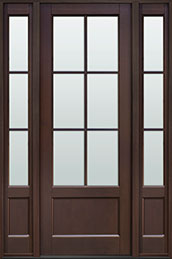 GD-106PT 2SL CST Single with 2 Sidelites Mahogany-Walnut Wood Front Entry Door