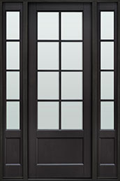 GD-108PT 2SL CST Single with 2 Sidelites Mahogany-Espresso Wood Front Entry Door
